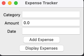 Output of Expense Tracker